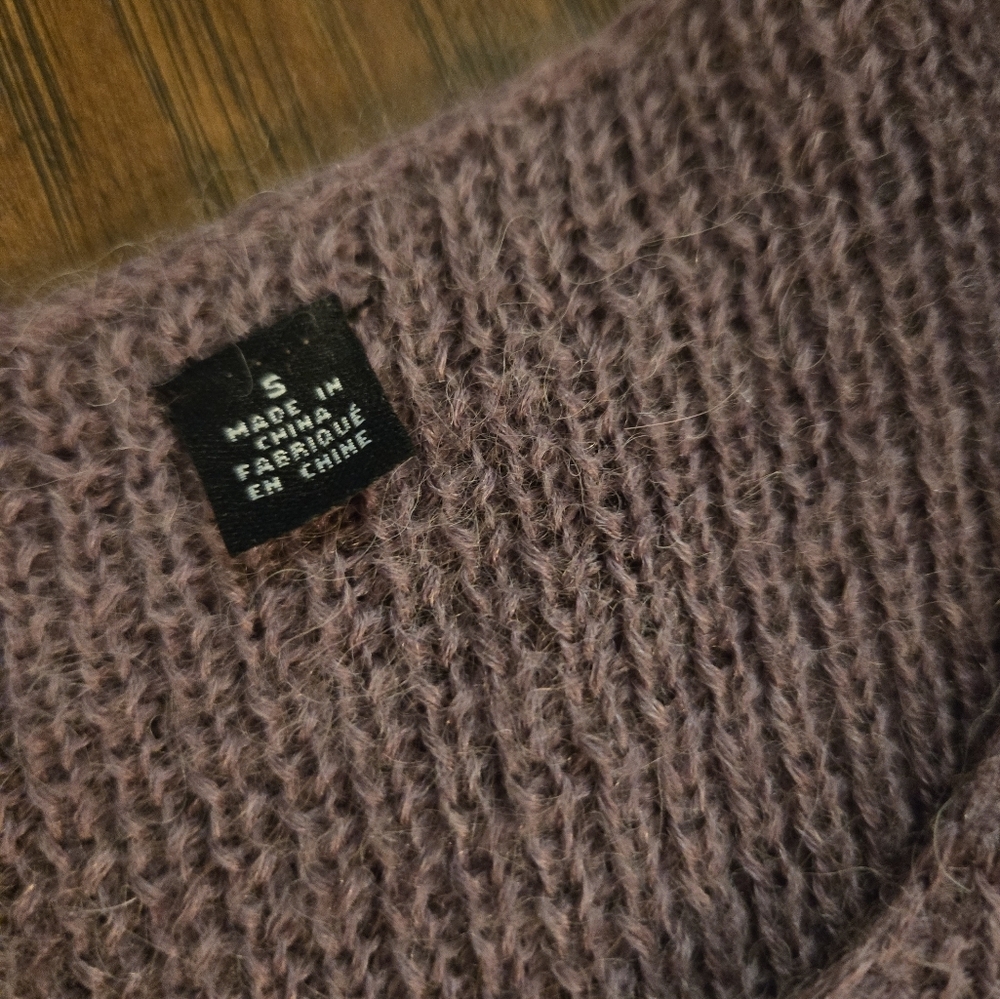 Knitted & Knotted By Anthropologie Alpaca Small Purple Long Sleeve Sweater Dress - Picture 5 of 10